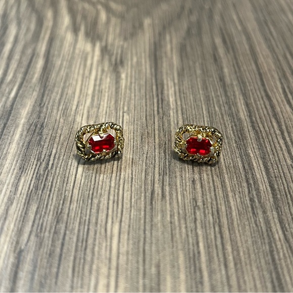 Vintage Sarah Conventry Red Rhinestone Necklace + Earrings Set - Picture 5 of 7